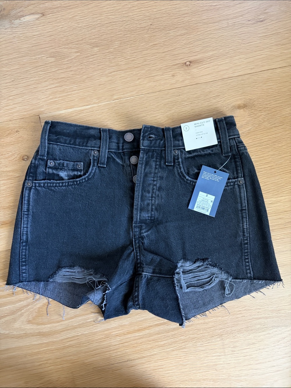 Universal Thread Black Distressed High-Rise Jean Shorts